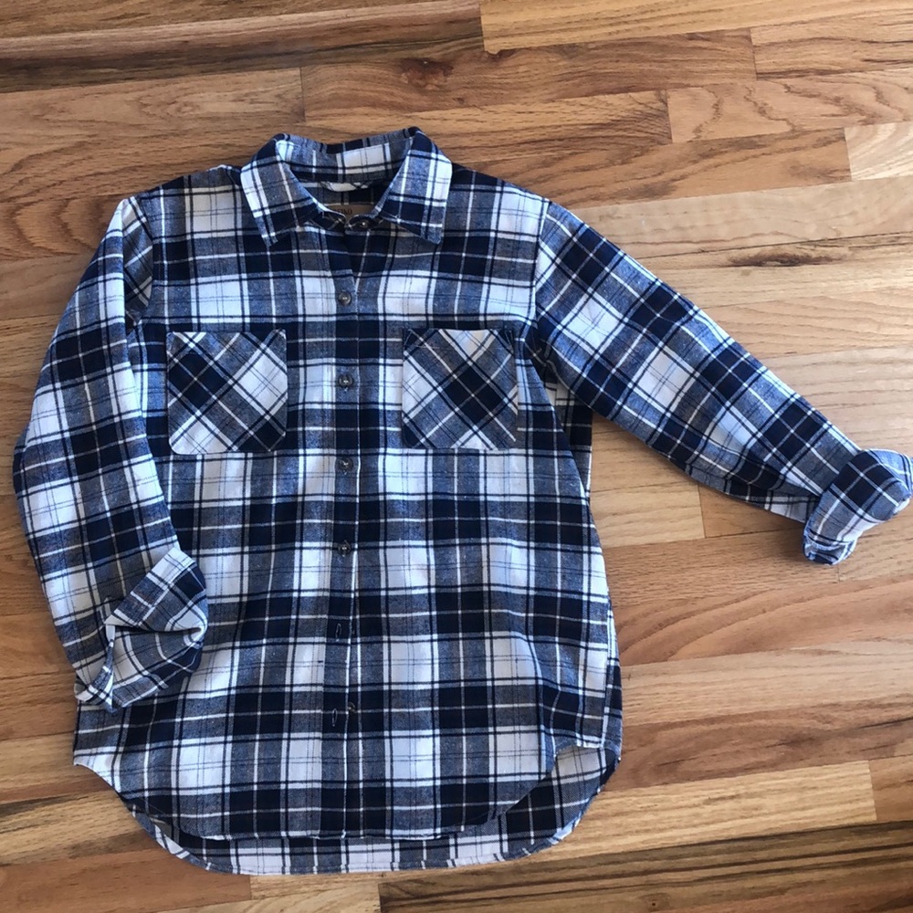 Navy Flannel Top